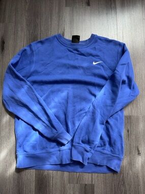 Nike Royal Blue Crewneck Sweatshirt with White Swoosh